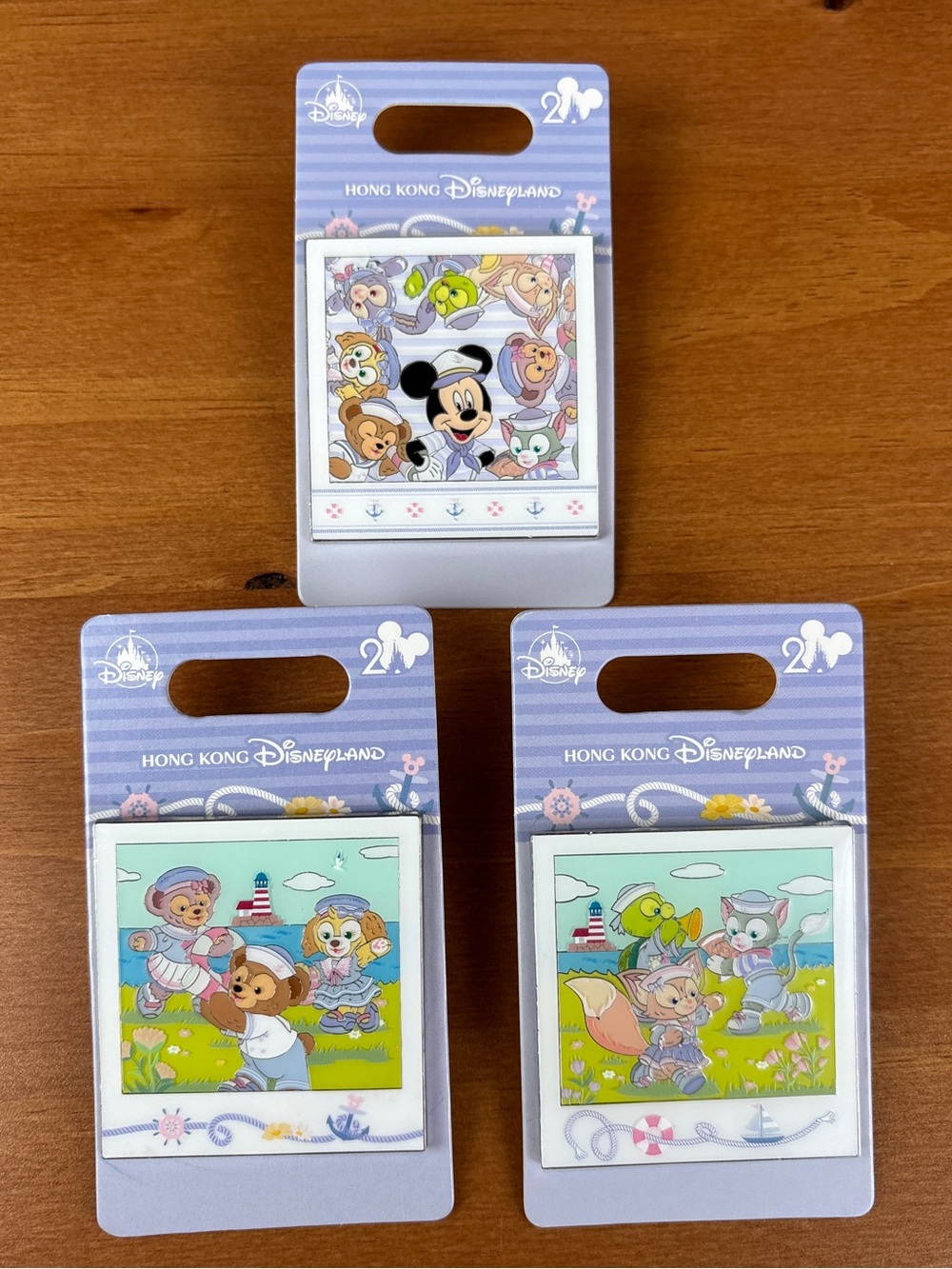 HK Disneyland Duffy and Friends Springtime Voyage Sailor Pin Set (3)